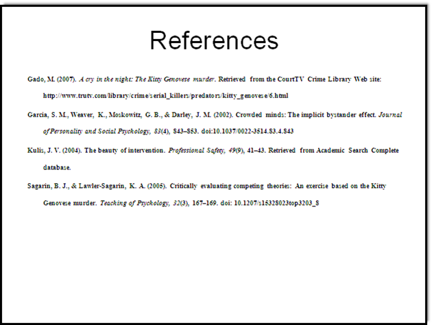 Sample References List